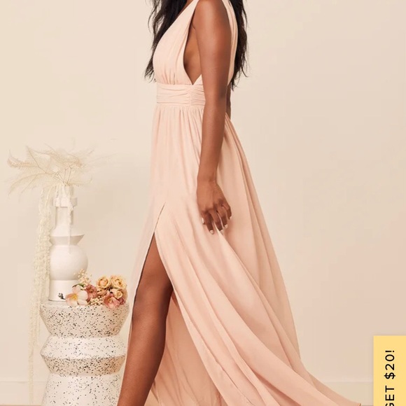 *SOLD* Lulus Heavenly Hues Maxi dress in Blush - Picture 3 of 12